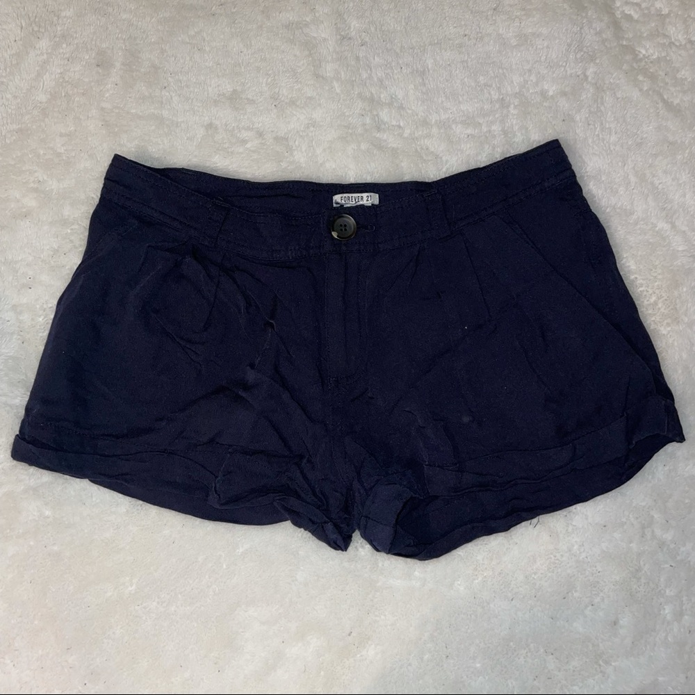 Navy blue fabric shorts - size 25 (XS or S)